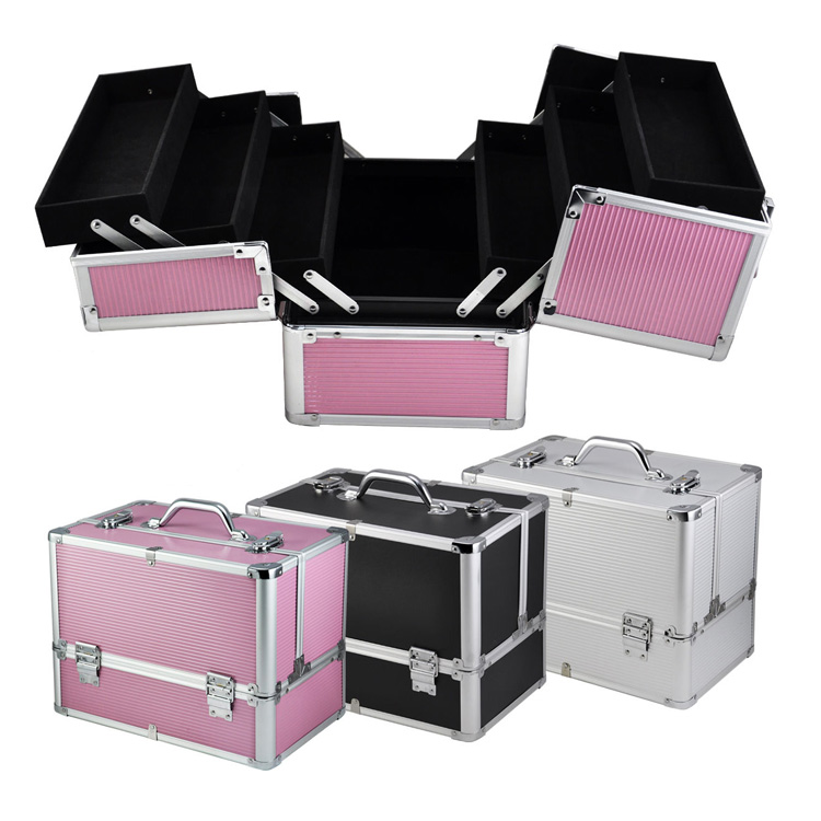 Large Space Storage Beauty Box Make up Jewelry Cosmetic Vanity Case