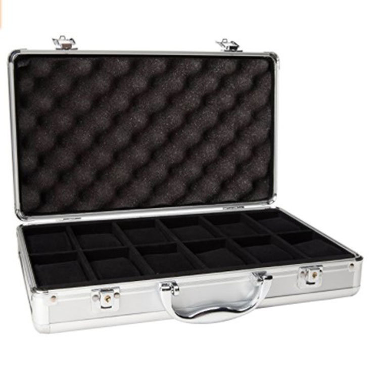 Watch Storage Case Aluminum Briefcase for 12 Large Watches