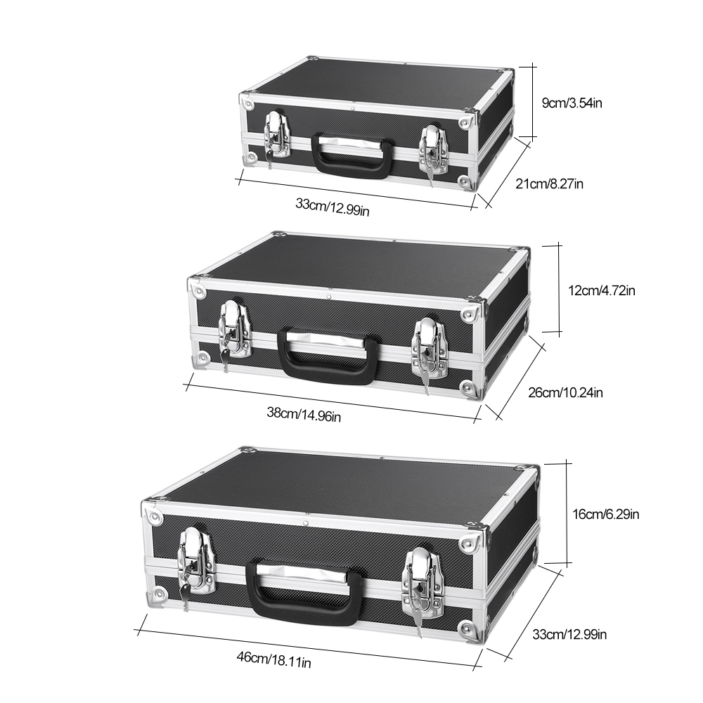 3PCS Portable Multi-purpose Aluminum Tool Storage Boxes Set