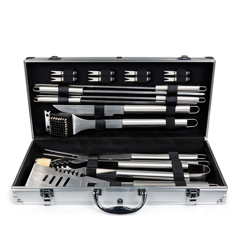 BCP 19pc Stainless Steel BBQTool Set With Aluminum Tool Case