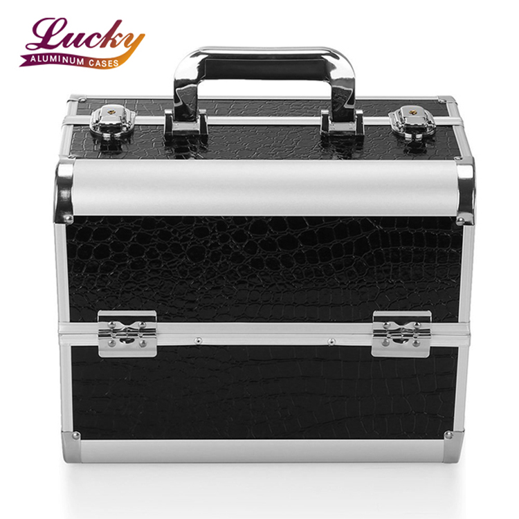  Aluminum Makeup Train Case Organizer Locking Portable Makeup Box Storage Bag Wi