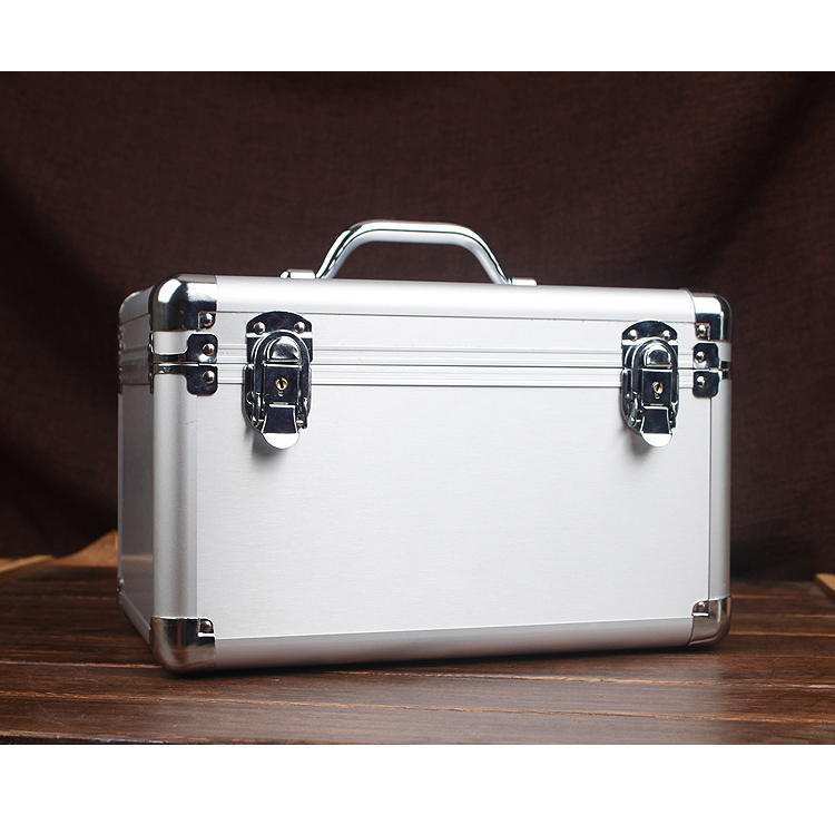 Silver color high quality aluminum case briefcase manufacturer with lock