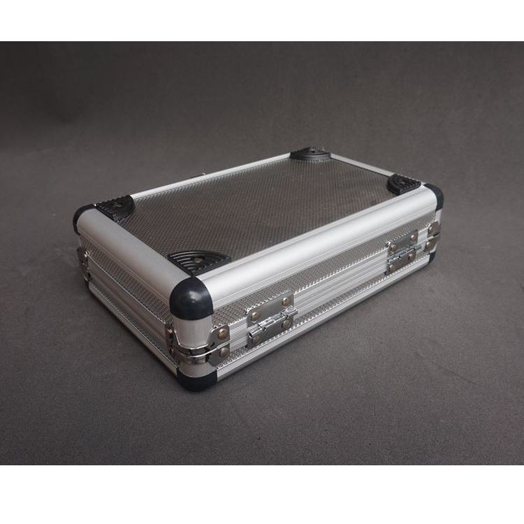 Aluminum display storage case with acrylic lid and foam inside for storage