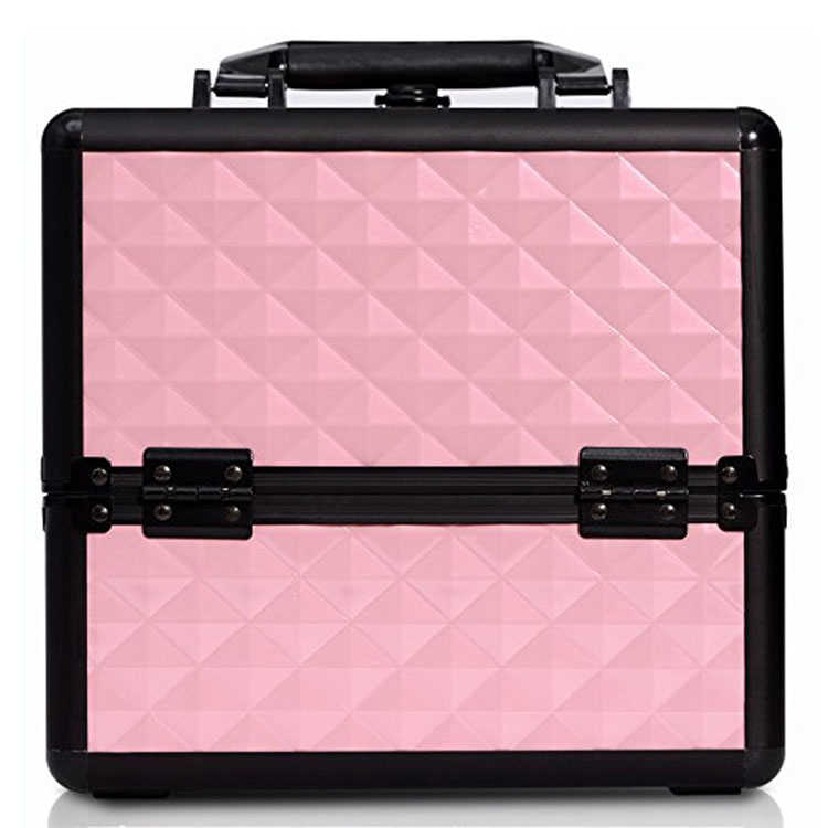 Makeup Organizer Case Travel Cosmetic - Aluminum Storage Box with Compartments