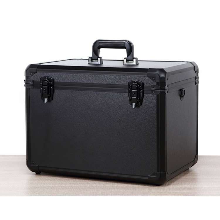 Black aluminum case with adjustable foam high quality locking storage case