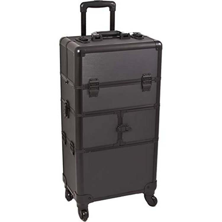 Makeup Case on Wheels 2 in 1 Professional Organizer,  Adjustable Drawer Dividers