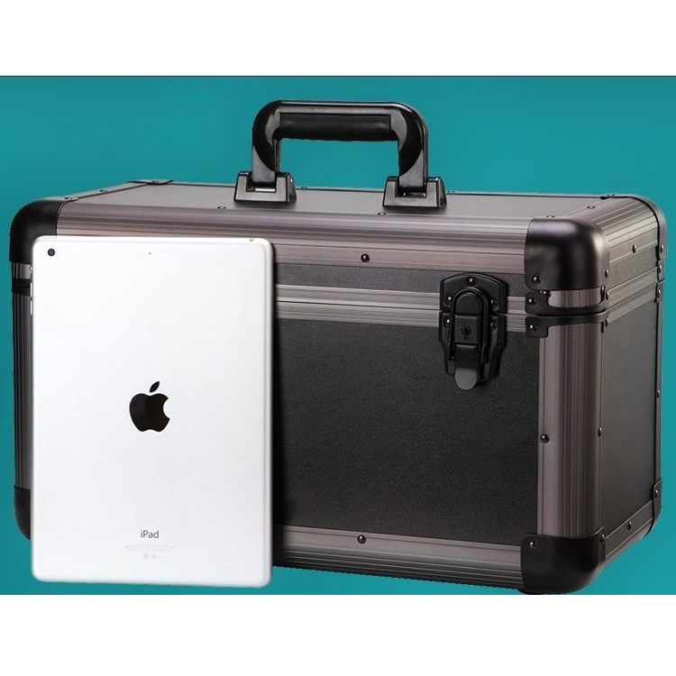 Black aluminum frame high-level record case vehicle record alumicase manufacture