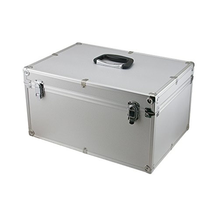 Aluminum Hard Case Silver DJ Tool Box with Internal Divider