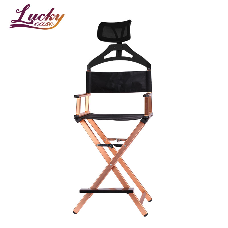 Portable Folding Camping Chair Makeup Chair with Head Pillow for Beauty Artist