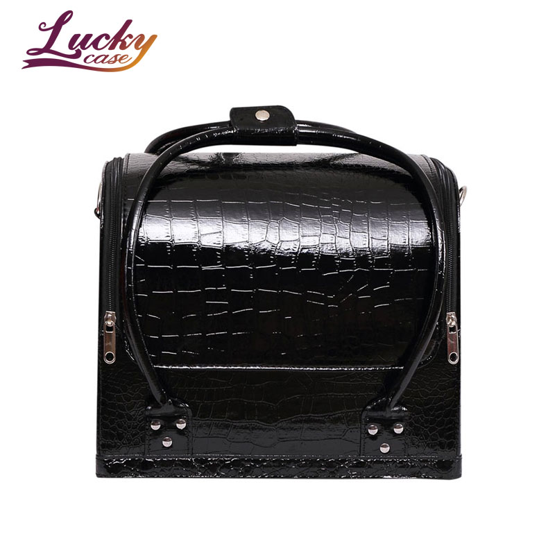 Factory Wholesale PU Makeup Case Large Capacity Alligator Travel Make Up Bags