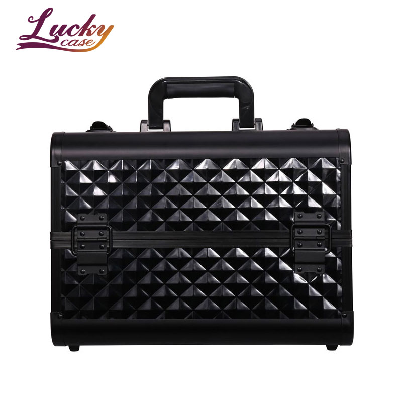 Diamond Pattern Customize Colors Makeup Train Case Cosmetics  Storage Box