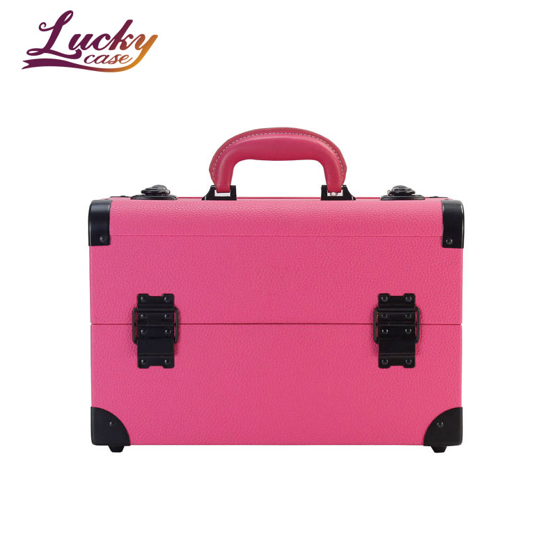 Factory Direct Sales PU Leather Cosmetic Case Aluminum Storage Box for Women