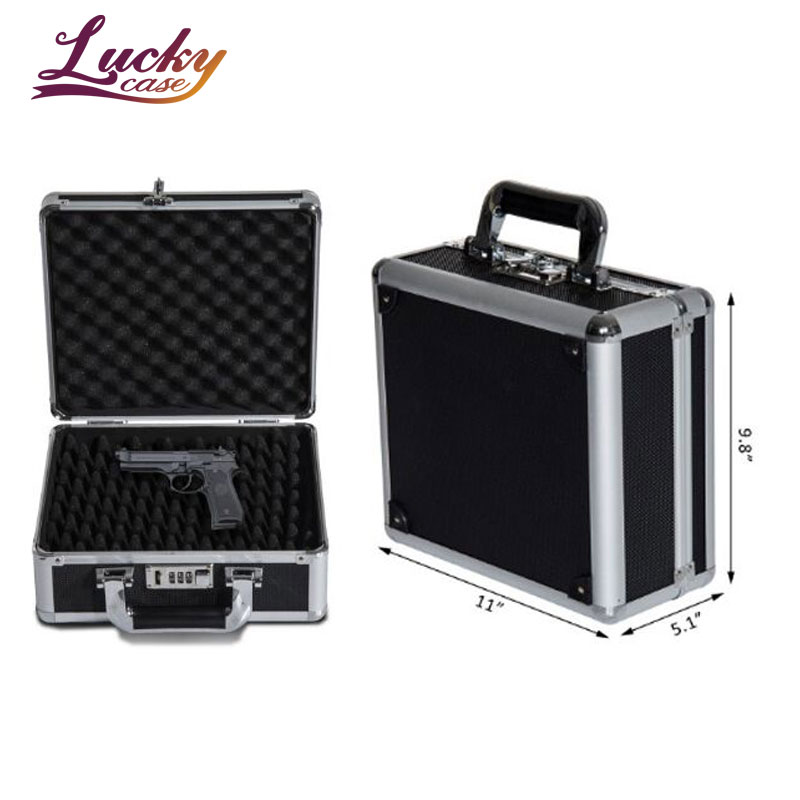 11 Inch Small Gun Carry Case Aluminum Hard Case with Combination Lock