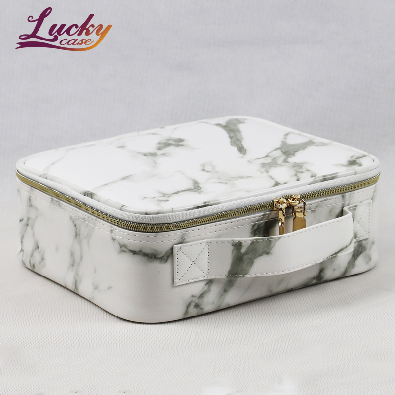 PU leather White Marble Travel Makeup Bag, Factory Wholesale  Price, Travel Case