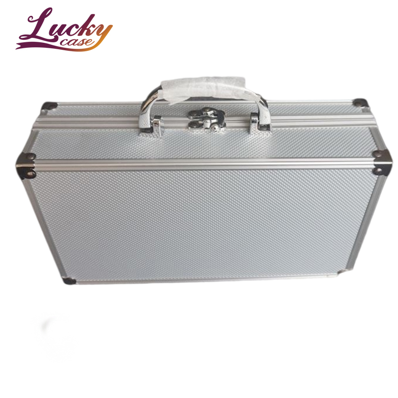 Aluminum tool case display case with acrylic lid with foam inside