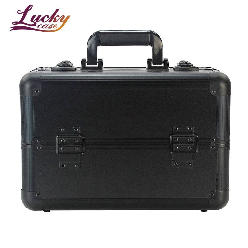 Aluminum Tool Cosmetic Case with Dividers Durable Makeup Train Case