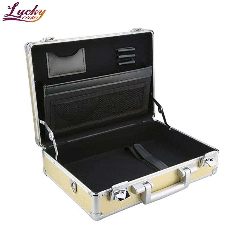 Aluminum Briefcase with Locks Hard Carrying Case Laptop Briefcases