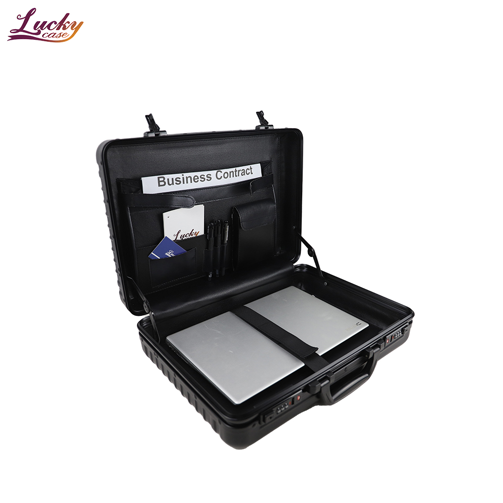 Full Aluminum Briefcase China Factory Attache Case Black Mental Hard Case