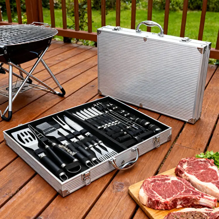 Aluminum Barbecue Tool Case with 18 Pieces of Barbecue Tools Small Image 5