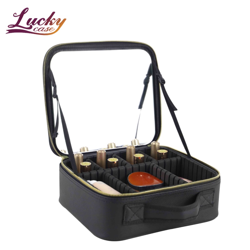 makeup bag with touch LED mirror